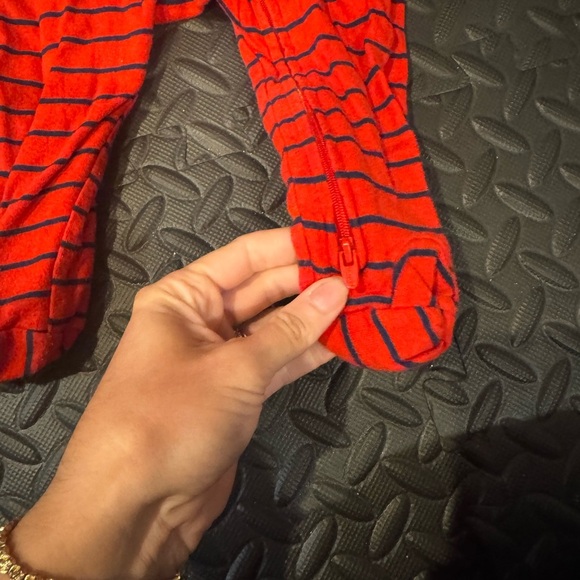 Carter's • Red and Navy Striped Footie Pajamas or sleeper - Picture 4 of 4